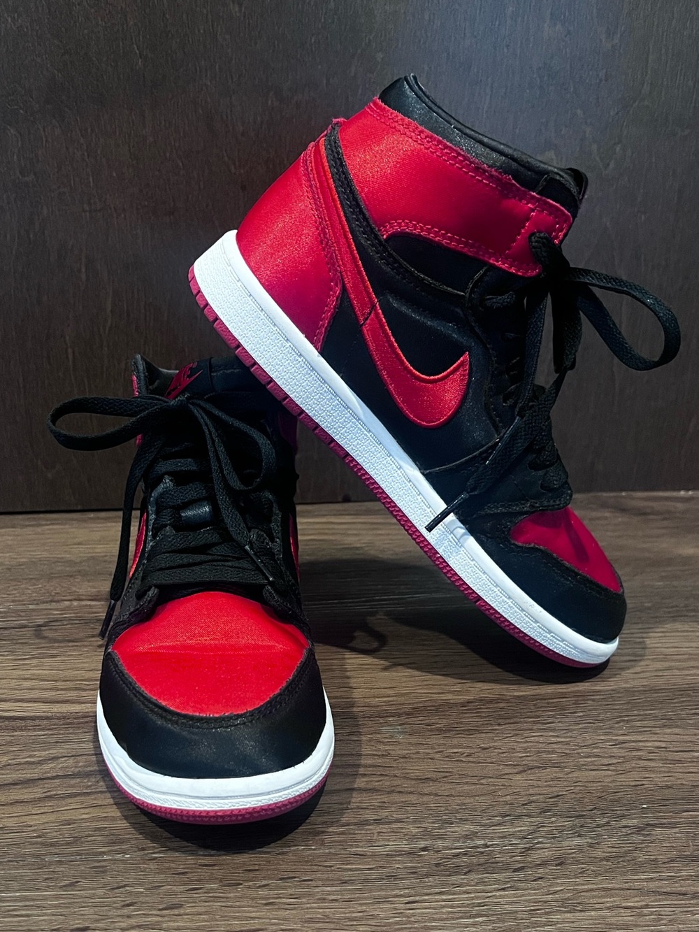 Nike High-Top Air Jordans in Red and Black